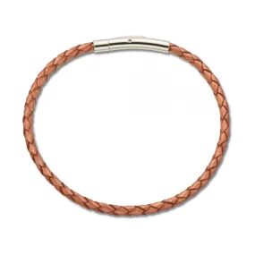 Fine Leather Braided Bracelet - Copper