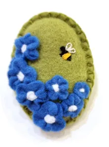 Flower Heart Felt Brooches - by Lucy Jackson