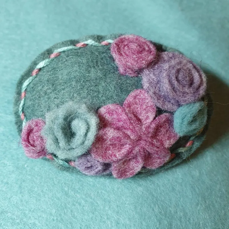 Flower Heart Felt Brooches - by Lucy Jackson