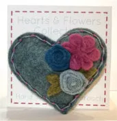 Flower Heart Felt Brooches - by Lucy Jackson