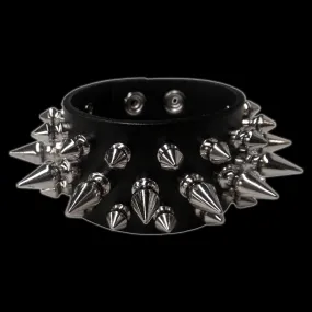 Funk Plus - 1 Row 1" Spike & 2 Rows 1/2" Silver Spike Bracelet