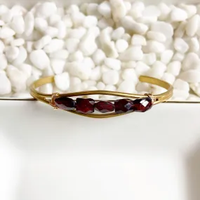 Garnet Row Brass Cuff