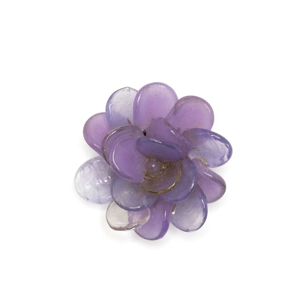 Glass Resin Mauve Flower Brooch