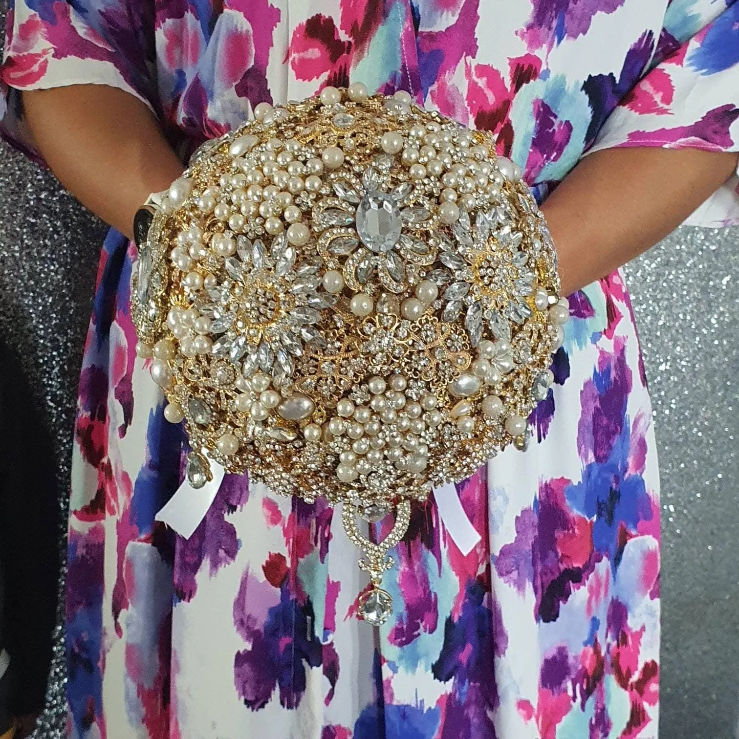 Gold Brooch bouquet, jewel bouquet, Full jeweled bouquets. by Crystal wedding uk