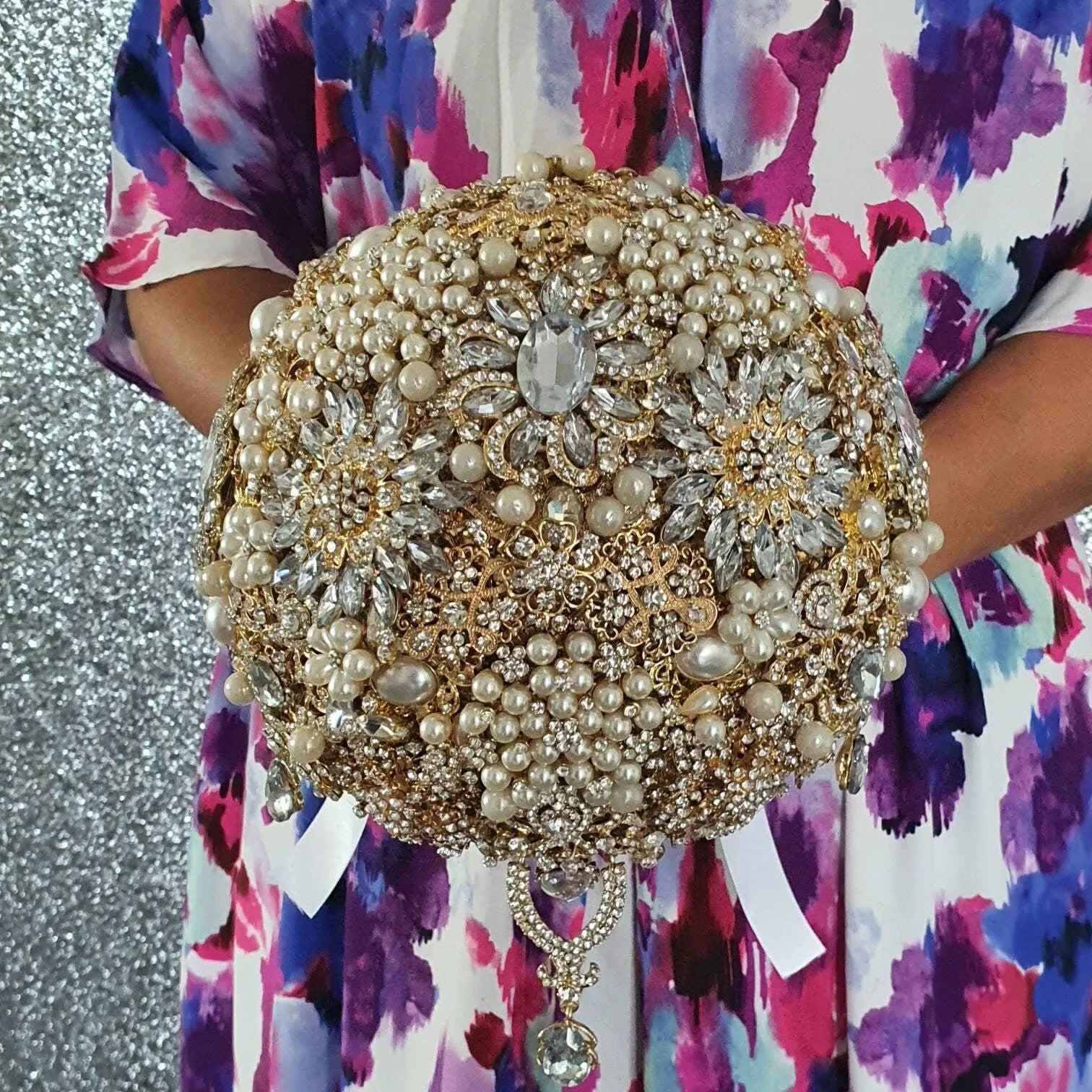 Gold Brooch bouquet, jewel bouquet, Full jeweled bouquets. by Crystal wedding uk