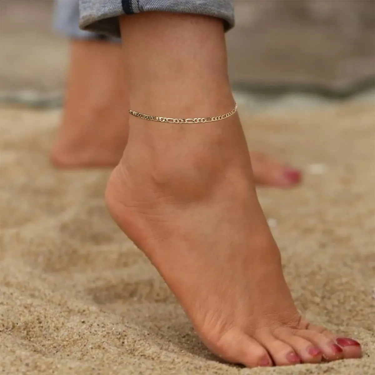 Gold Figaro Ankle Bracelets