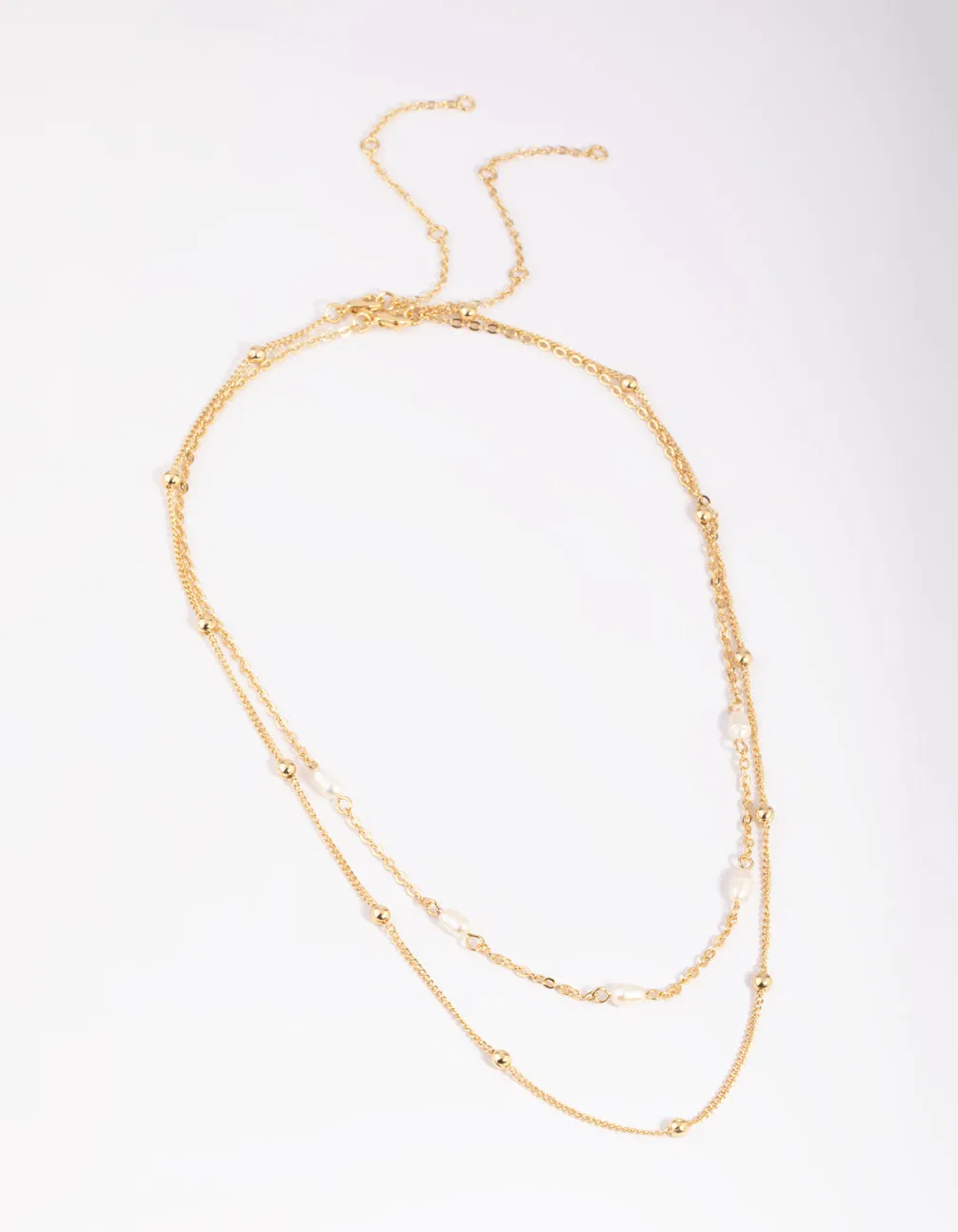 Gold Plated Freshwater Pearl Layered Necklace