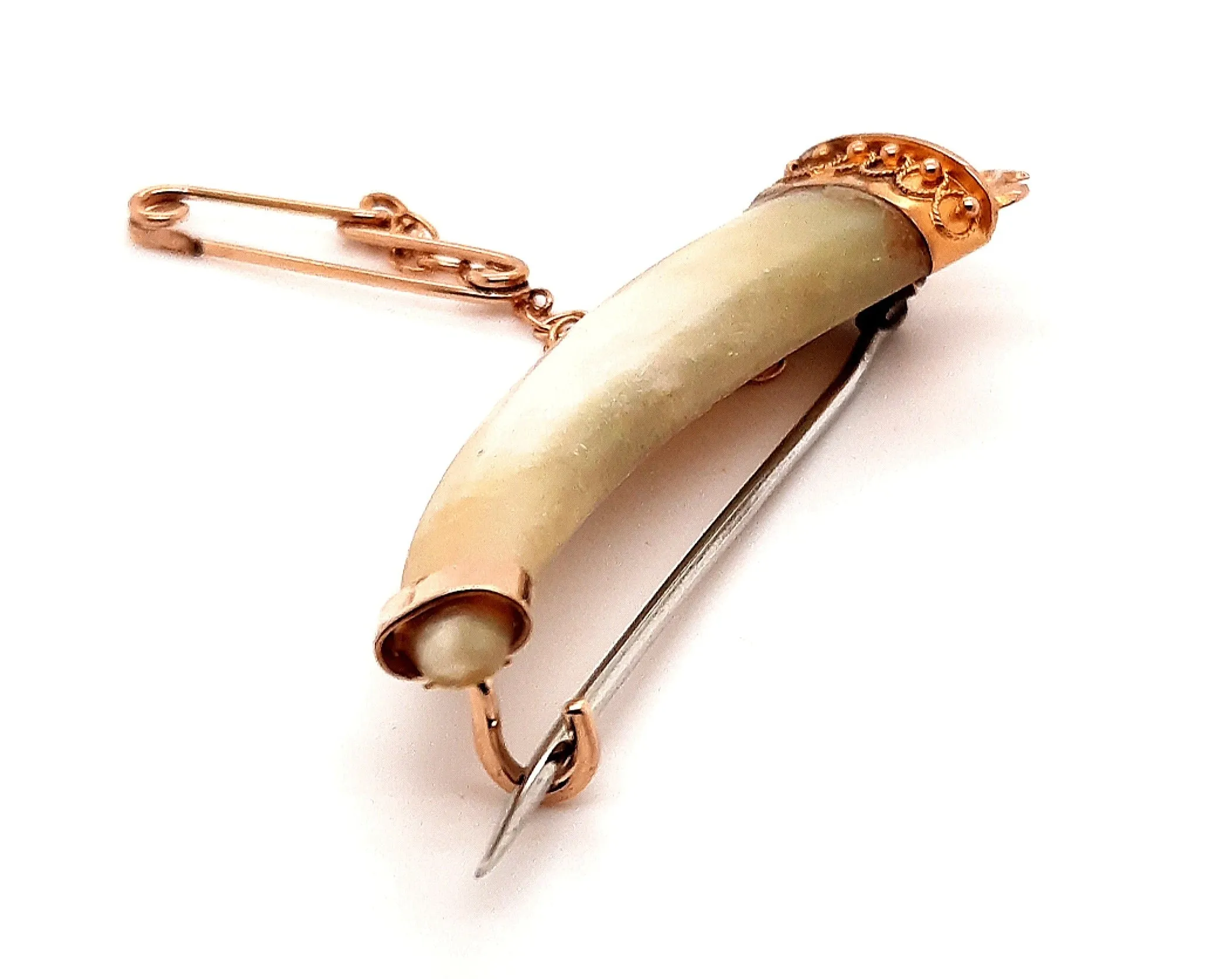 Handmade 9ct Yellow Gold Mother of Pearl Brooch