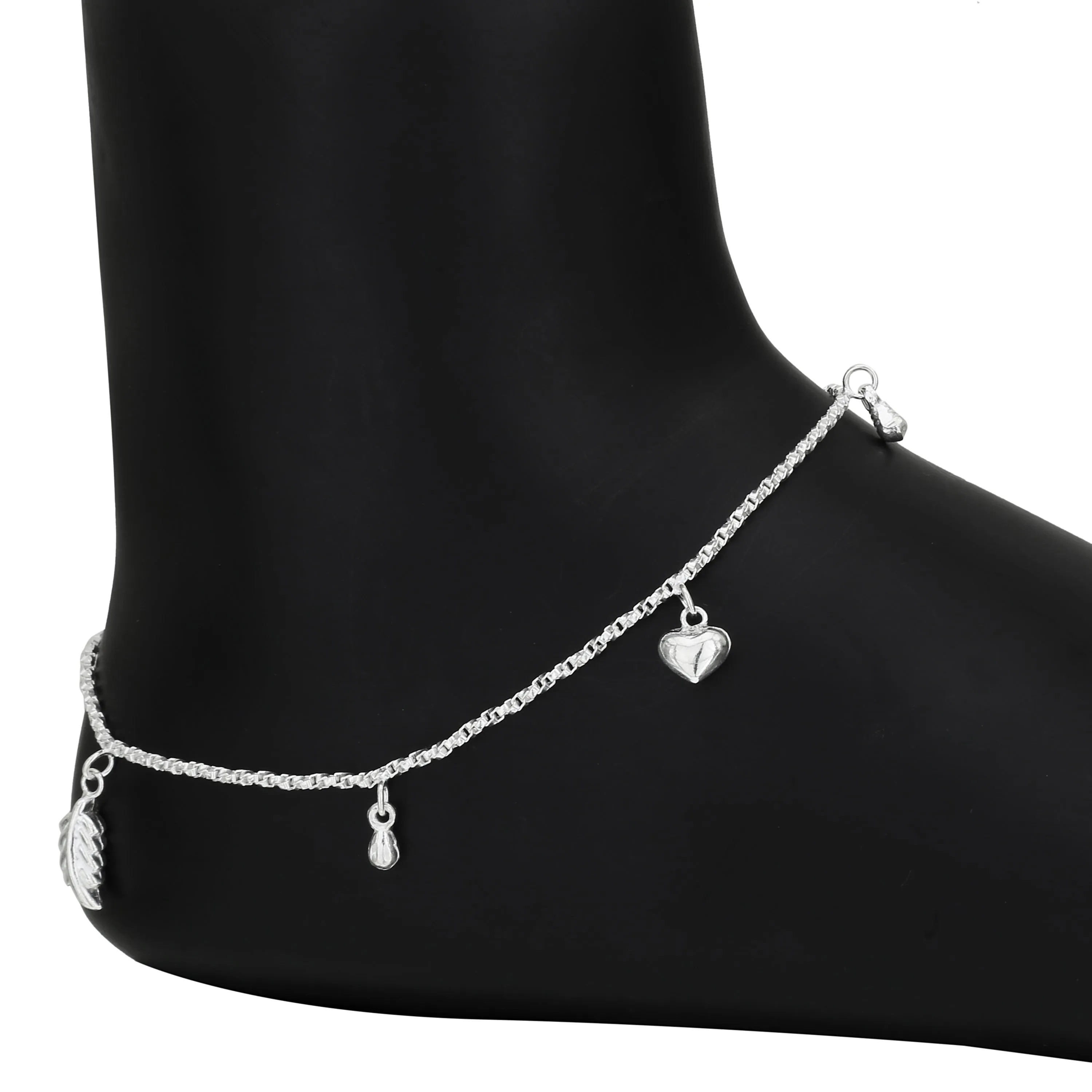 iJuels 925 Sterling Silver Italian Silver anklets/payal set For Girls/Women