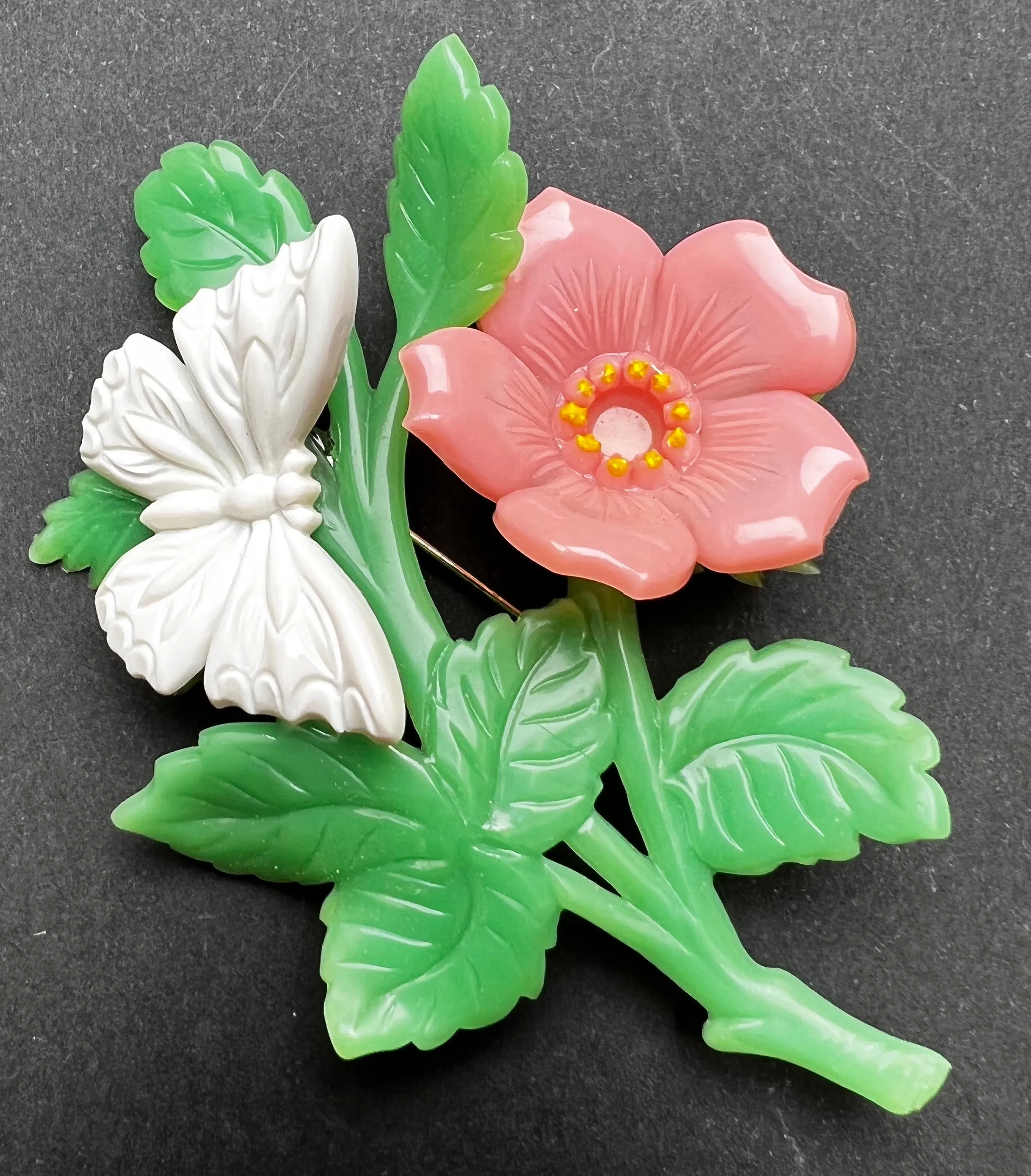 Joyful 1950s Flower and Butterfly Brooches