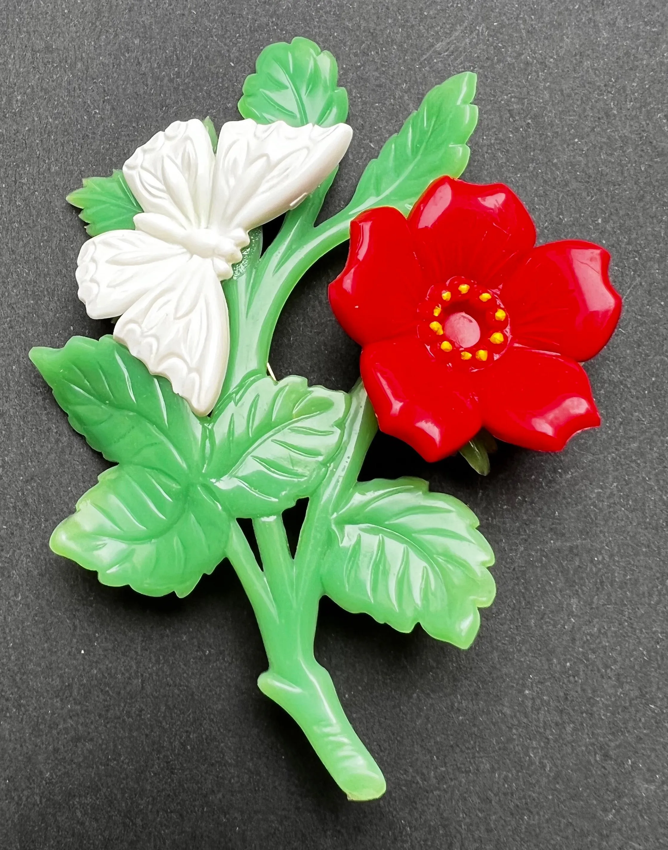 Joyful 1950s Flower and Butterfly Brooches