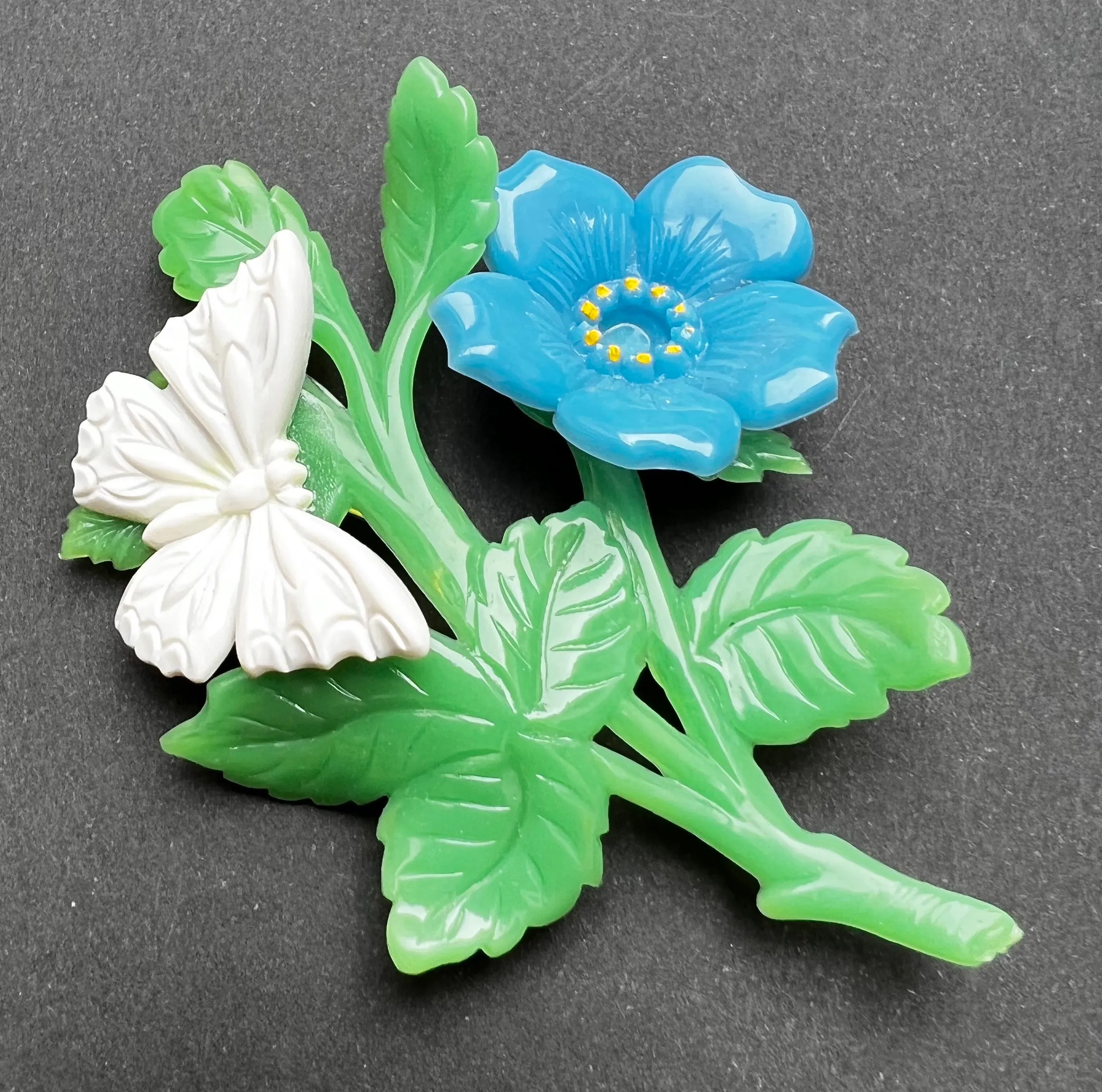 Joyful 1950s Flower and Butterfly Brooches