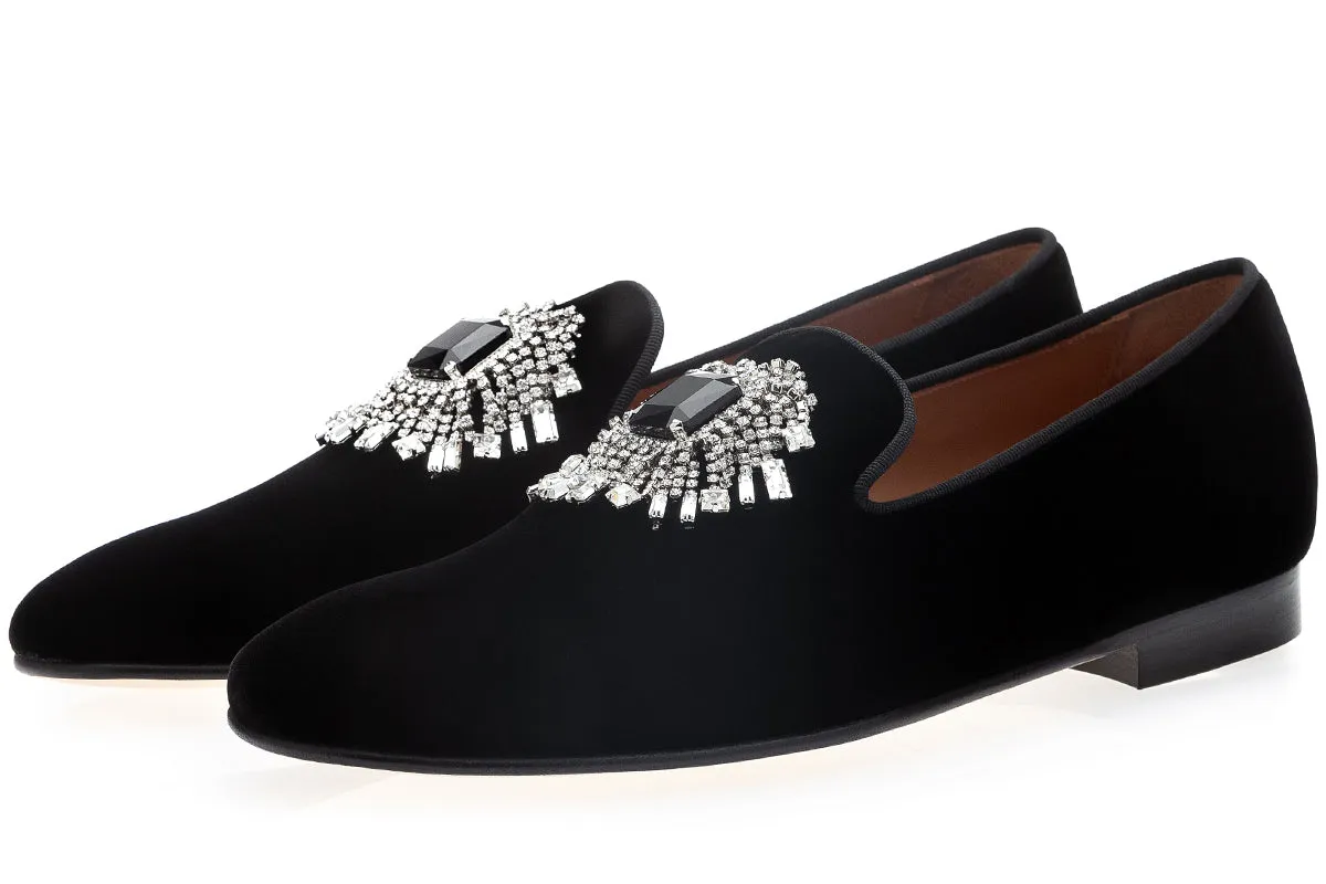 JUPITER VELOUR BLACK SLIPPERS