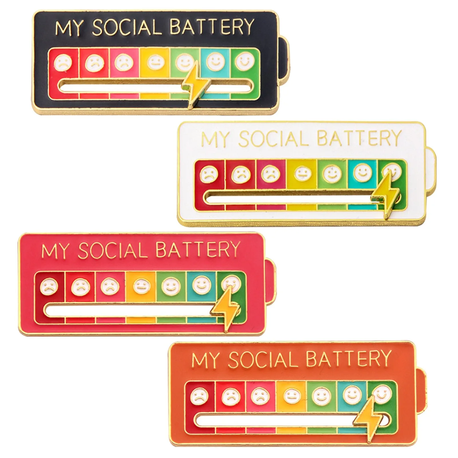 Kawaii Social Battery Lapel Pin