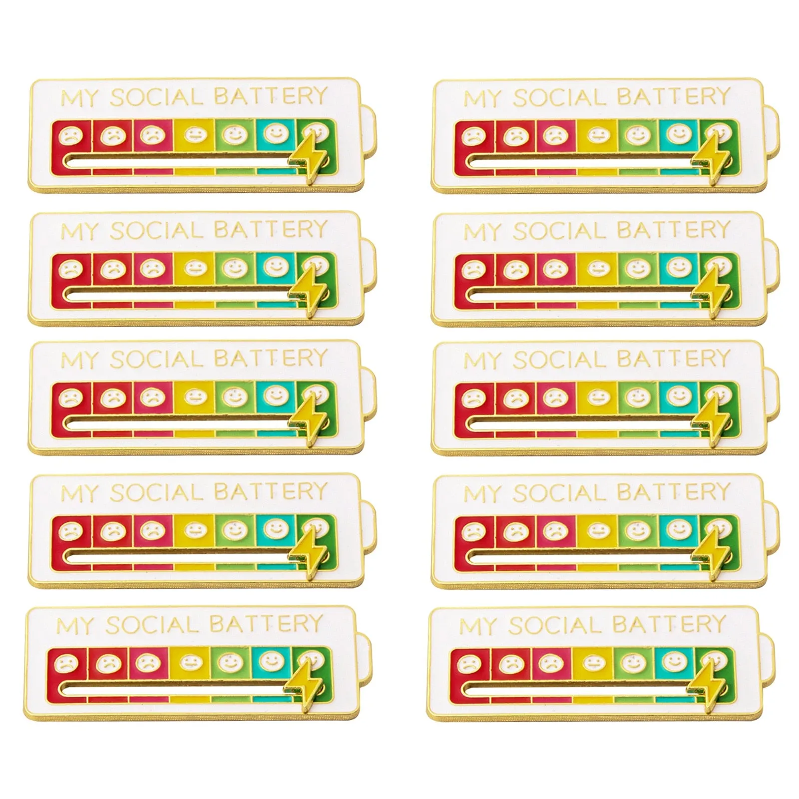 Kawaii Social Battery Lapel Pin