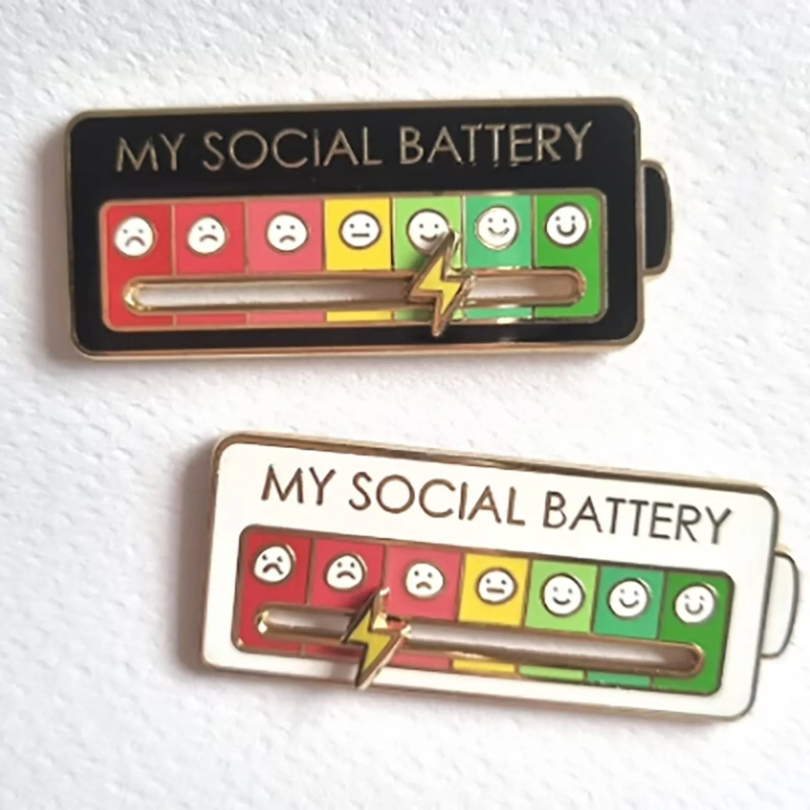 Kawaii Social Battery Lapel Pin