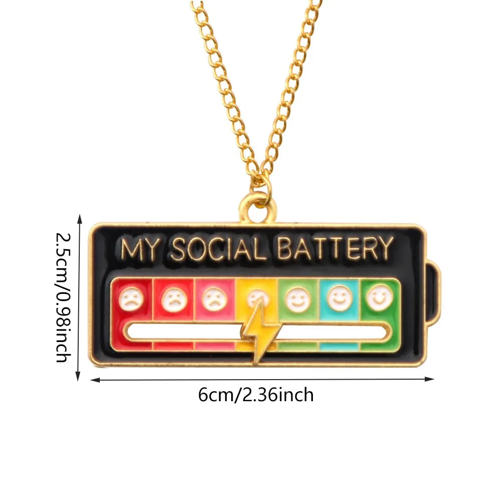 Kawaii Social Battery Lapel Pin