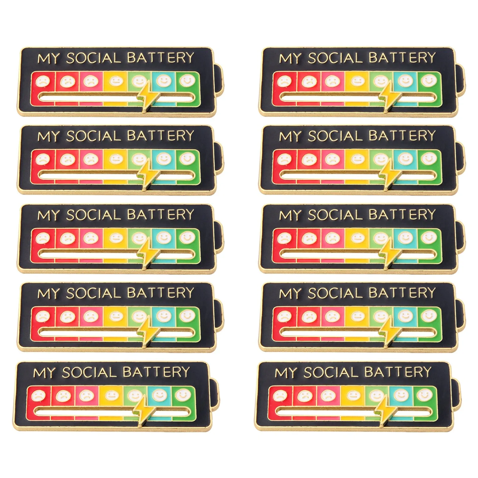 Kawaii Social Battery Lapel Pin