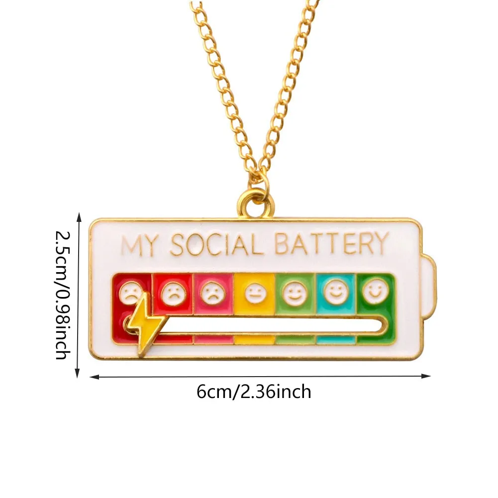 Kawaii Social Battery Lapel Pin