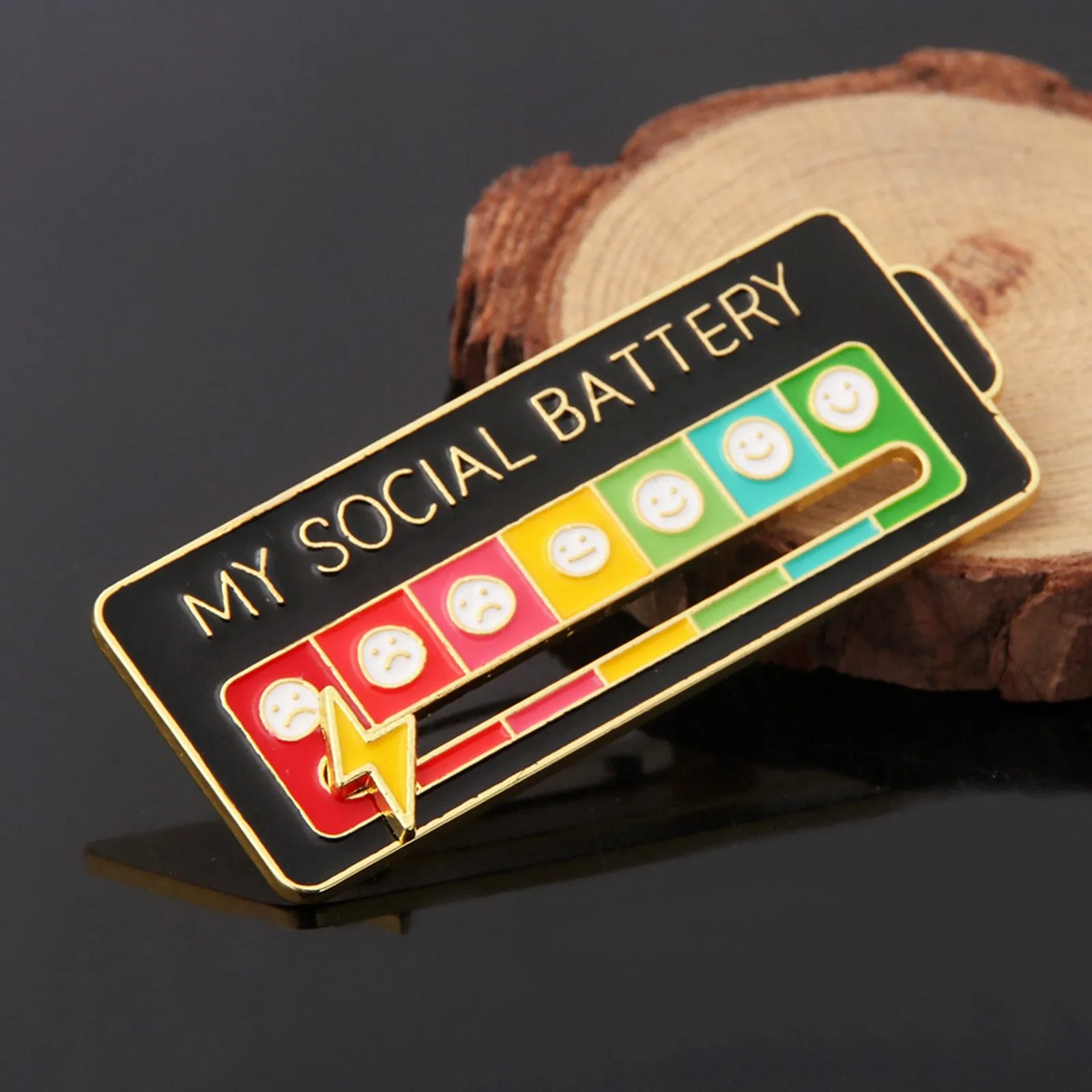 Kawaii Social Battery Lapel Pin