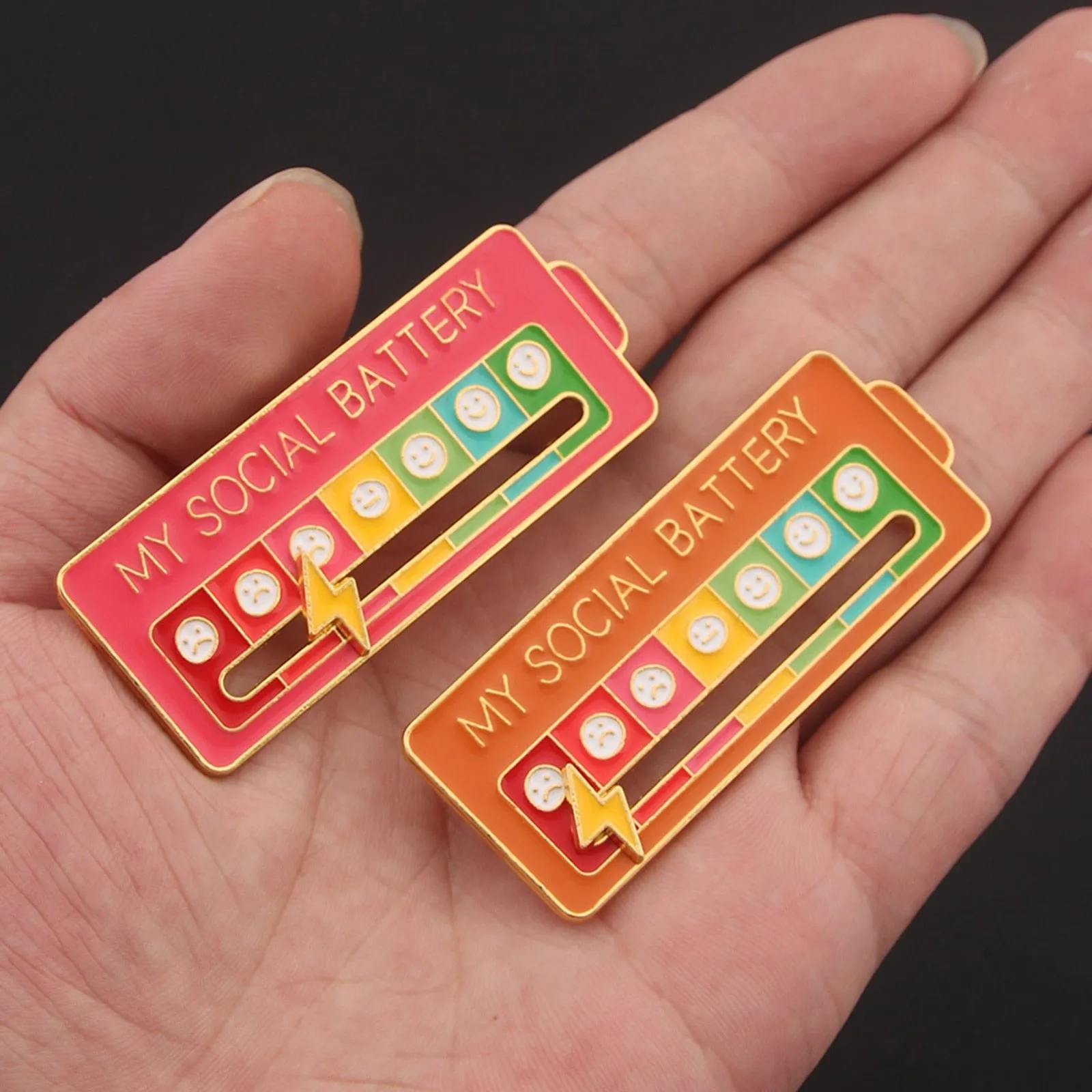 Kawaii Social Battery Lapel Pin