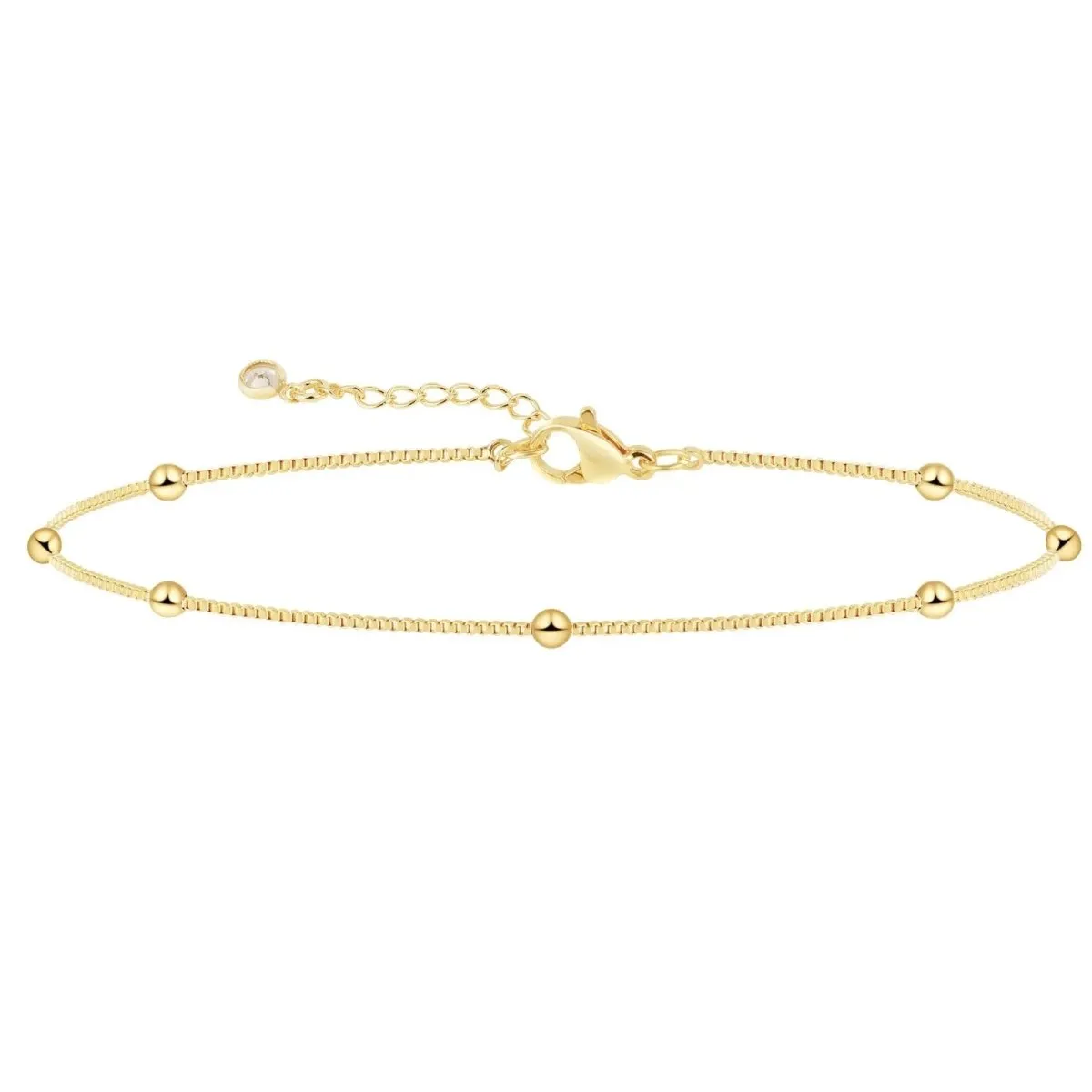 Kyerlyn Gold Bead Anklets