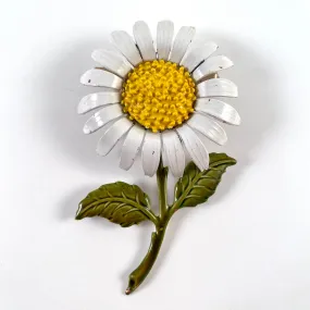 Late 60s/ Early 70s Enamel Daisy Brooch