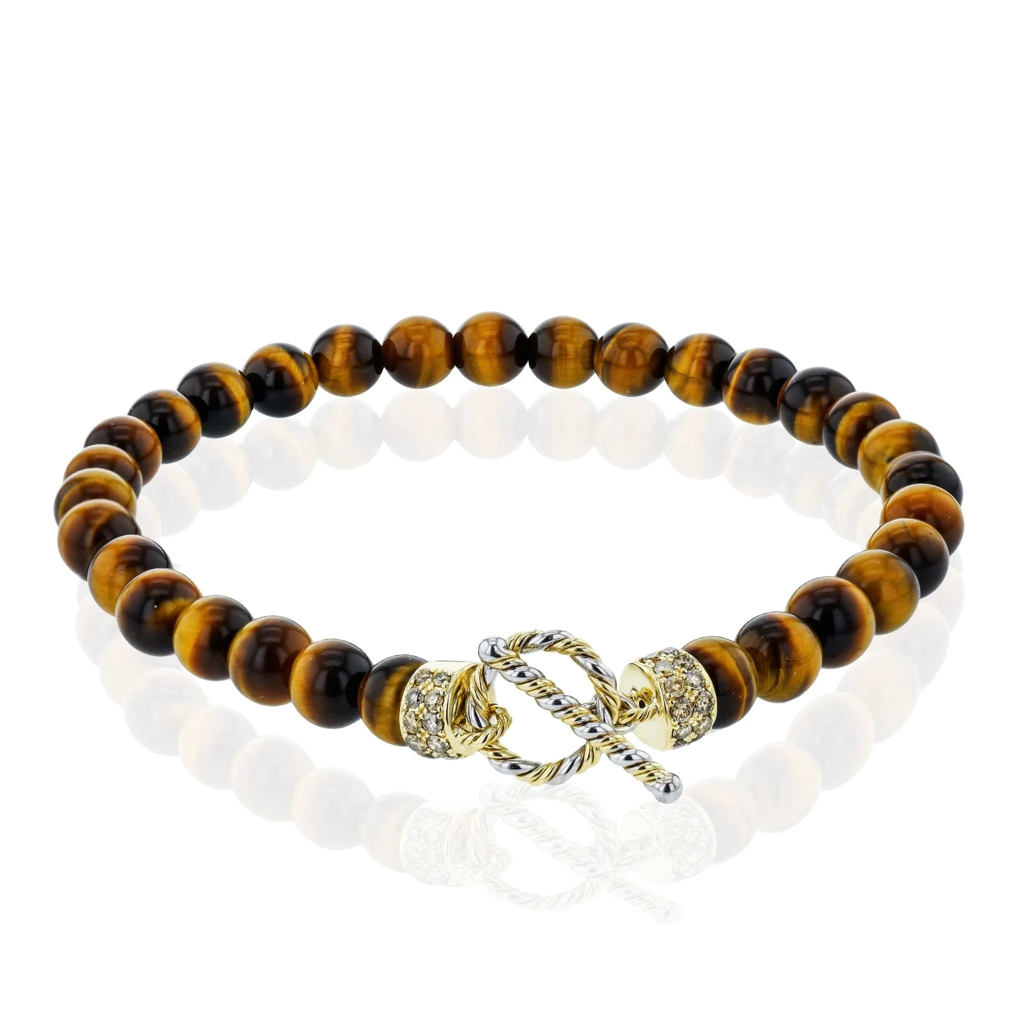 Men's Bracelet In 14k Gold With Black Diamonds