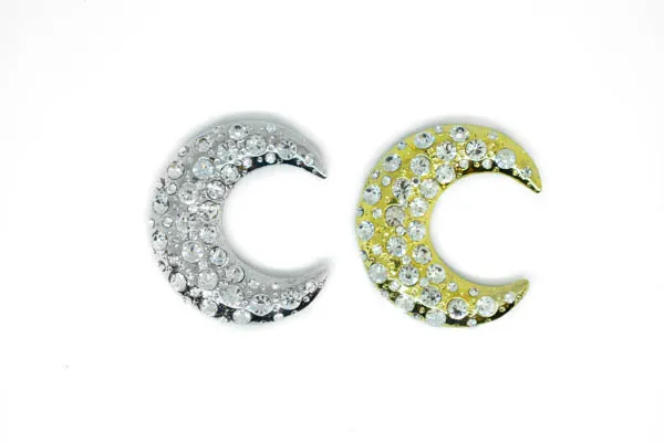 Moon Crystal Rhinestone Brooch 2" - 1 Piece