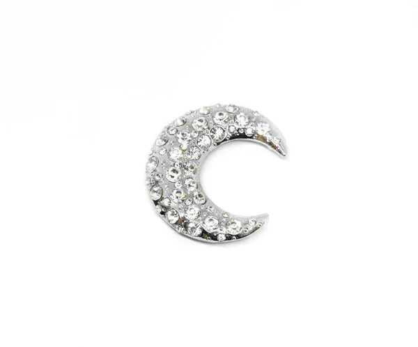 Moon Crystal Rhinestone Brooch 2" - 1 Piece