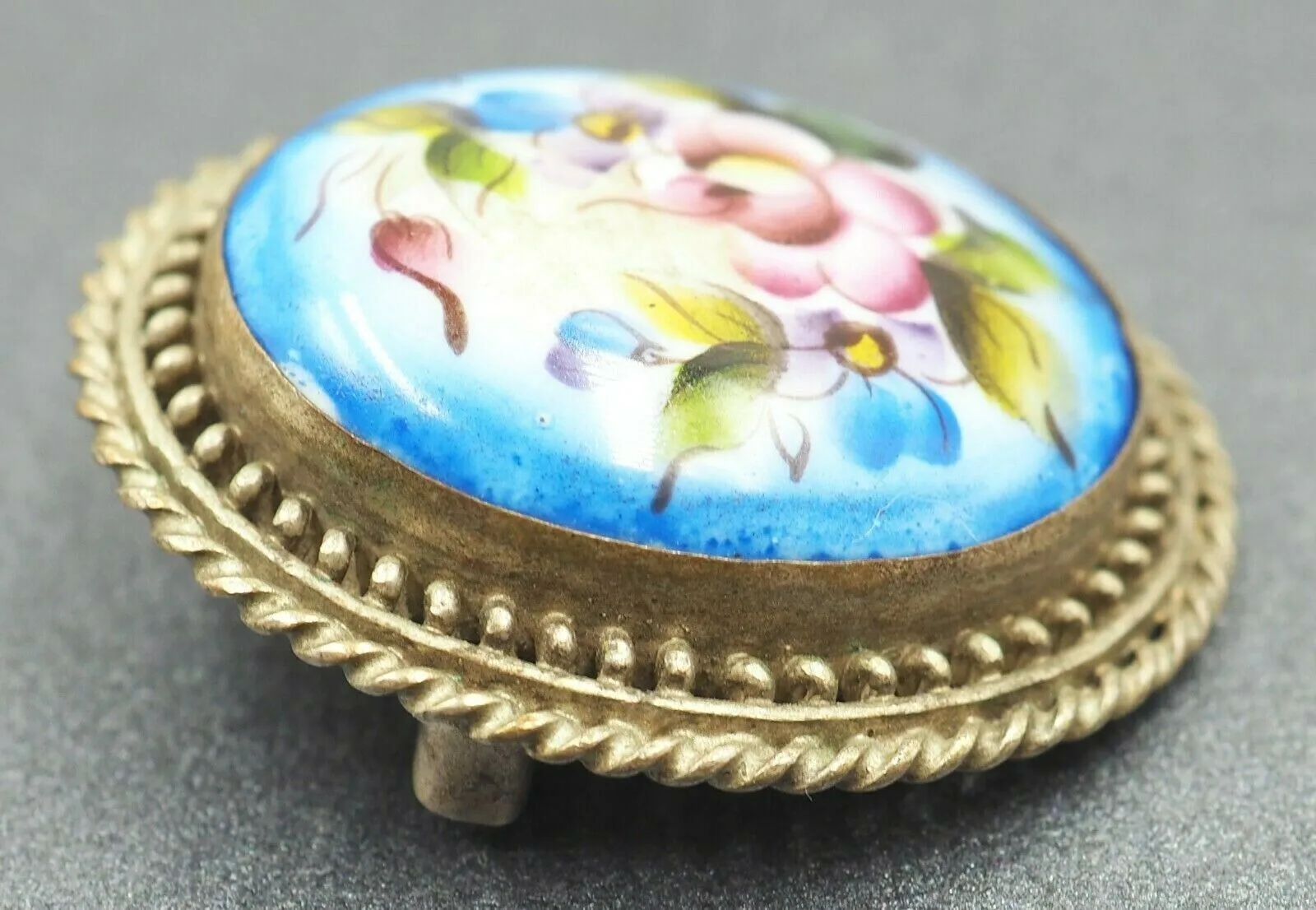 Painted Porcelain Brooch