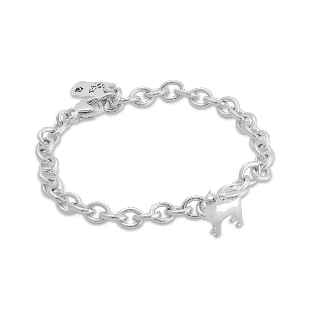 Pomsky Silver Dog Charm Bracelet