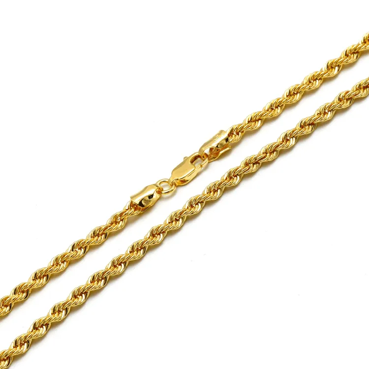 Real Gold Solid Thick Rope Chain Anklet 4 MM 2603 (25 C.M) A1326