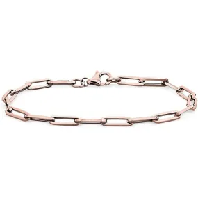 Rose Gold Paperclip Link Charm Bracelet