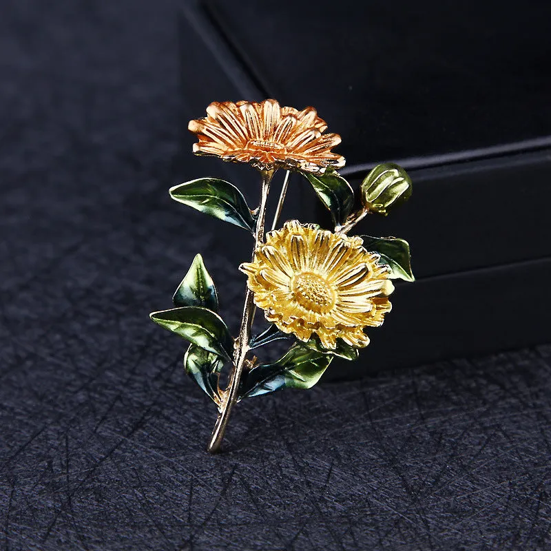 SB346 - Drop Oil Flower Brooch