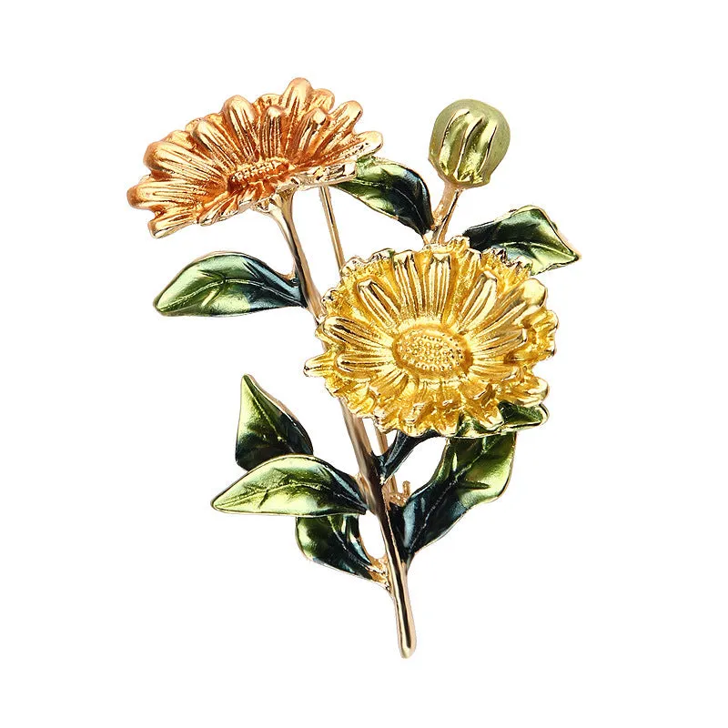 SB346 - Drop Oil Flower Brooch