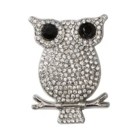 Silver Owl Magnetic Brooch by D&X