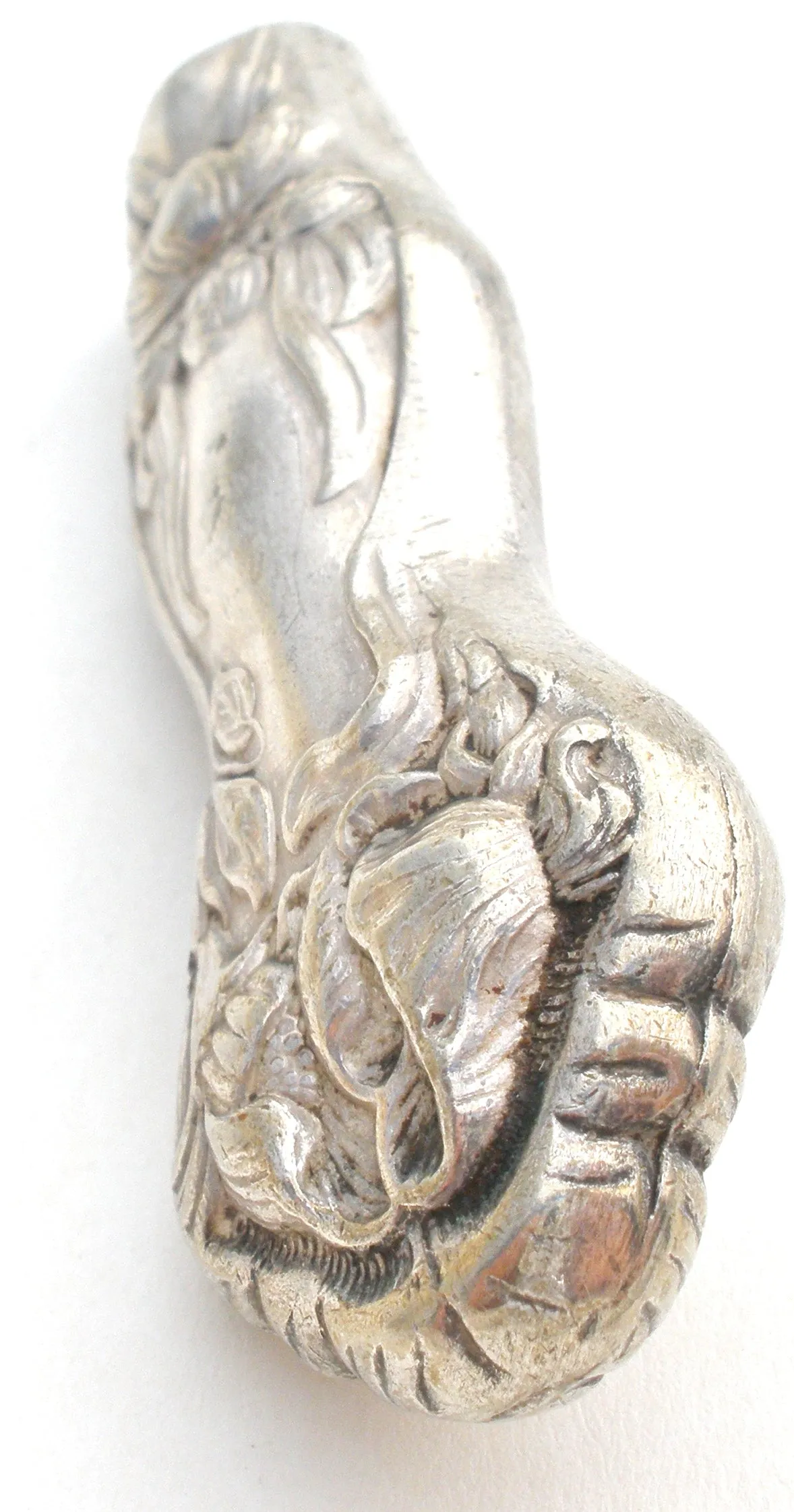 Silverplate Spoon Handle Brooch Pin Art Nouveau