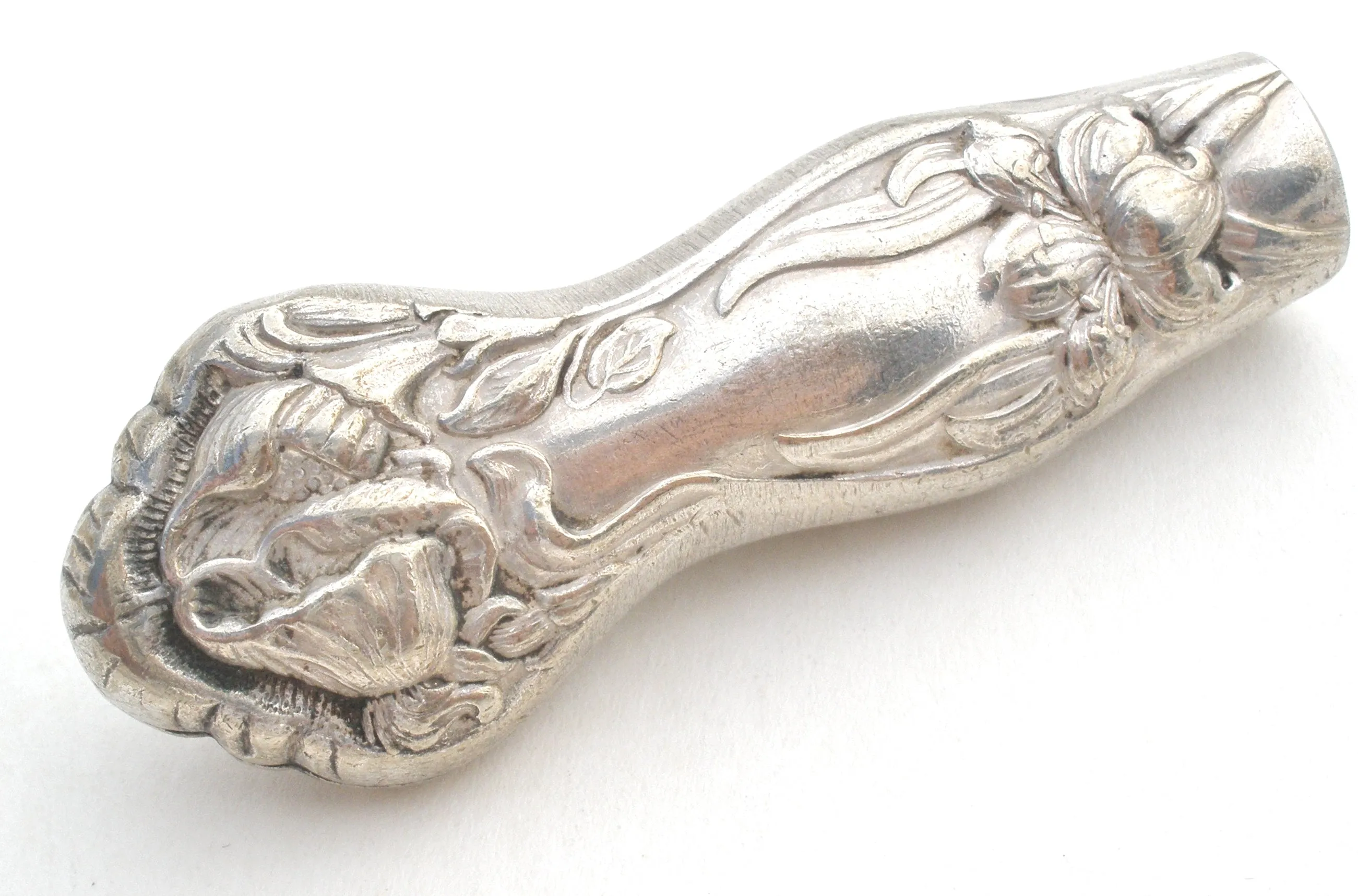 Silverplate Spoon Handle Brooch Pin Art Nouveau