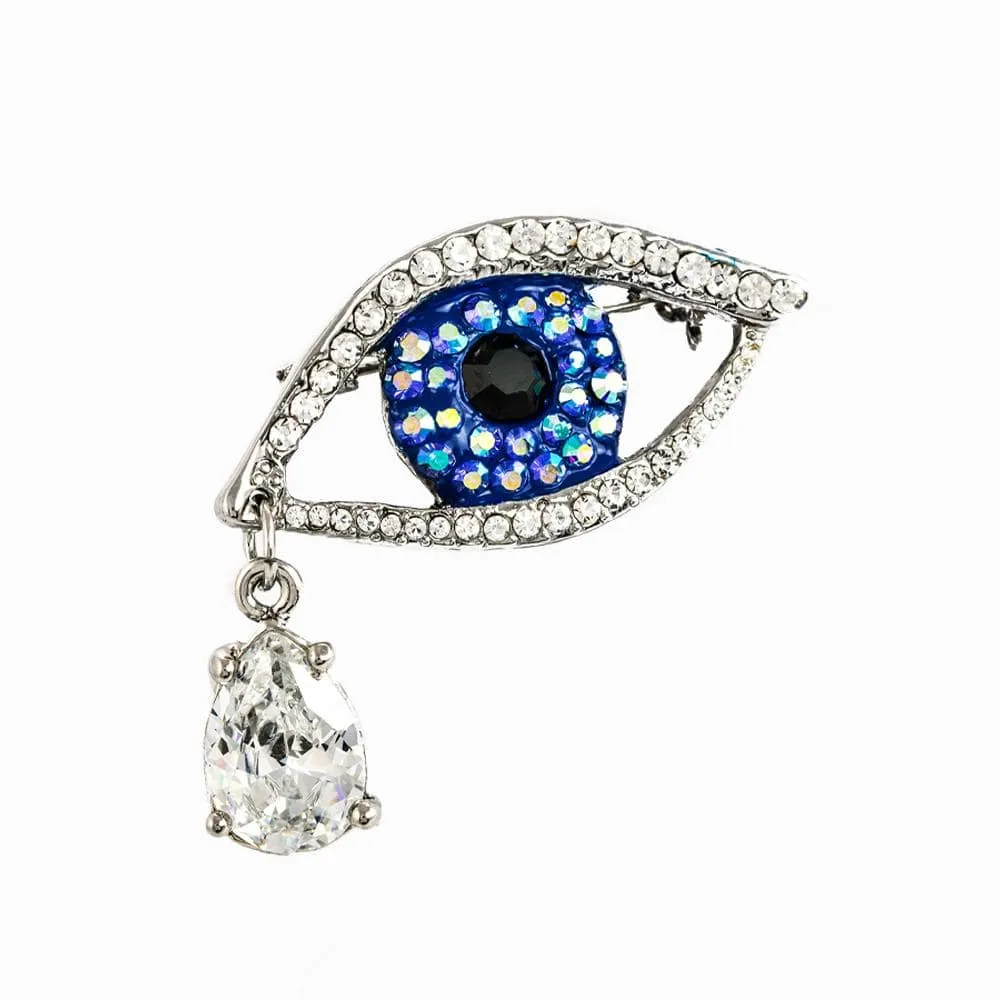 Small Crystal Eye Brooch