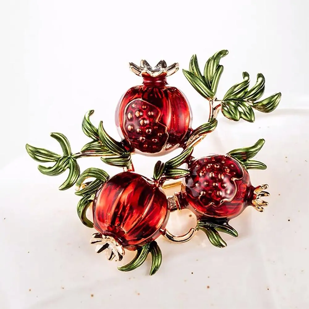 Sophisticated Pomegranate Enamel Brooch Pins