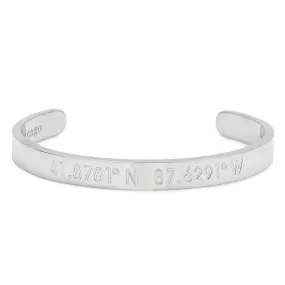 Stainless Steel Chicago Coordinates Cuff