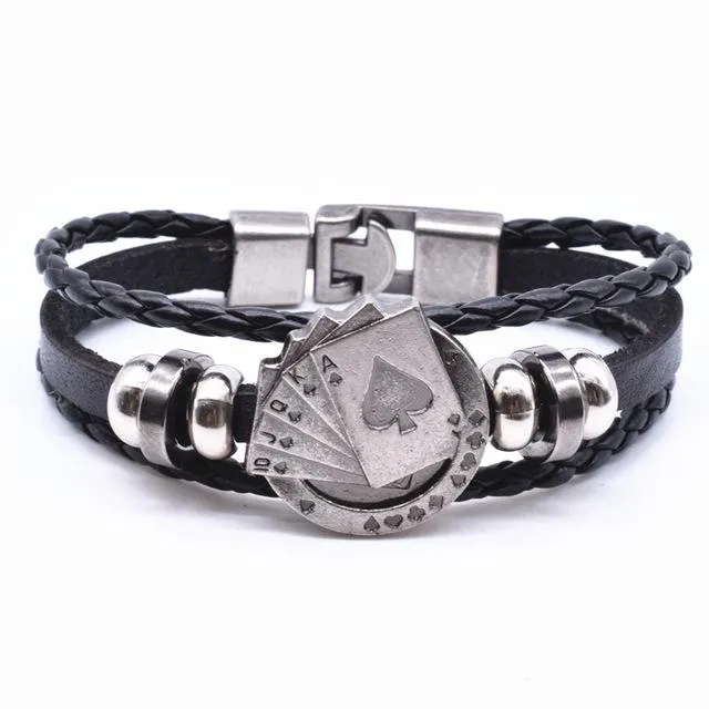 Straight Flush Poker Charm Bracelet