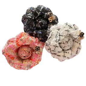 Tweed Flower Brooch