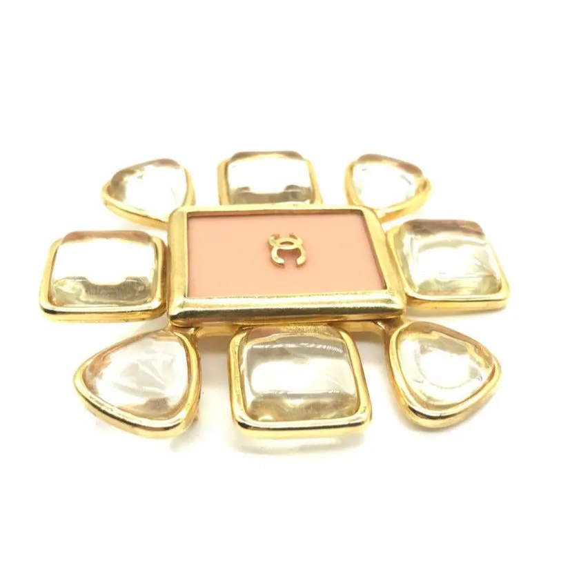 Vintage Chanel Pink Pin with Clear Petals