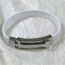 White Leather Bracelet for a Woman