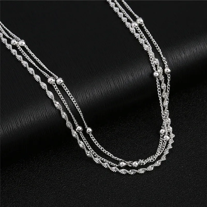 Women's 925 Sterling Silver Anklet Bracelet