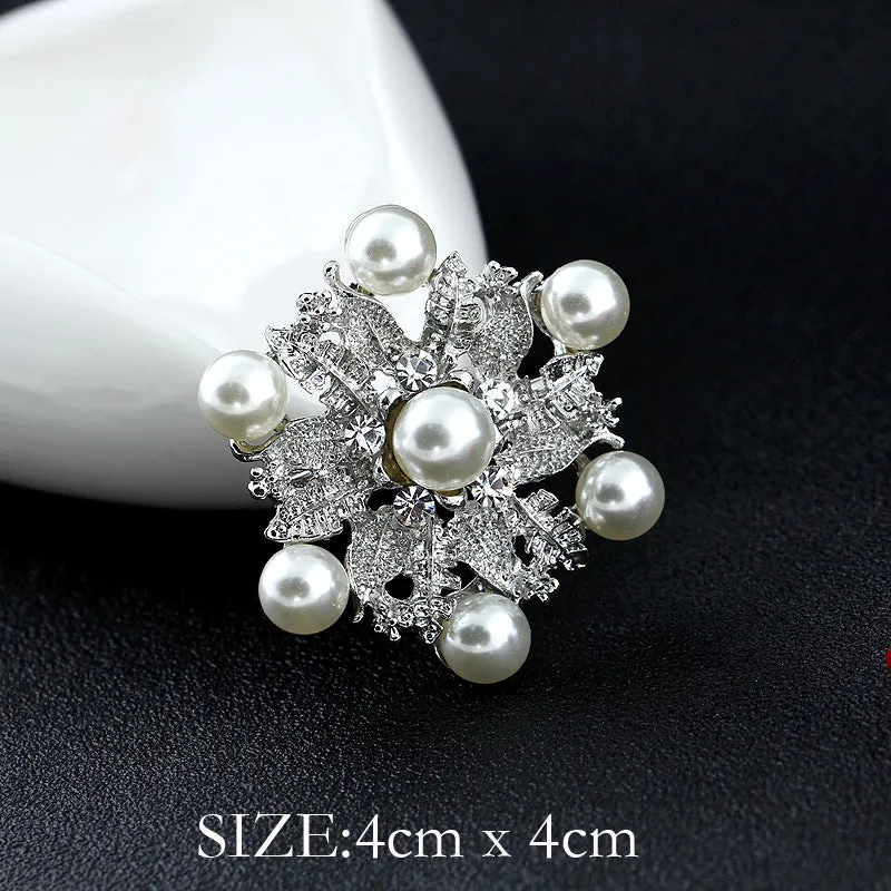 XSB002 - Pearl Flower Saree Brooch