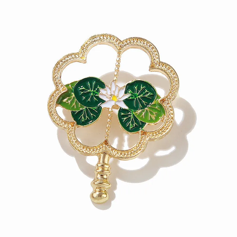 XSB027 - Green Flower Brooch