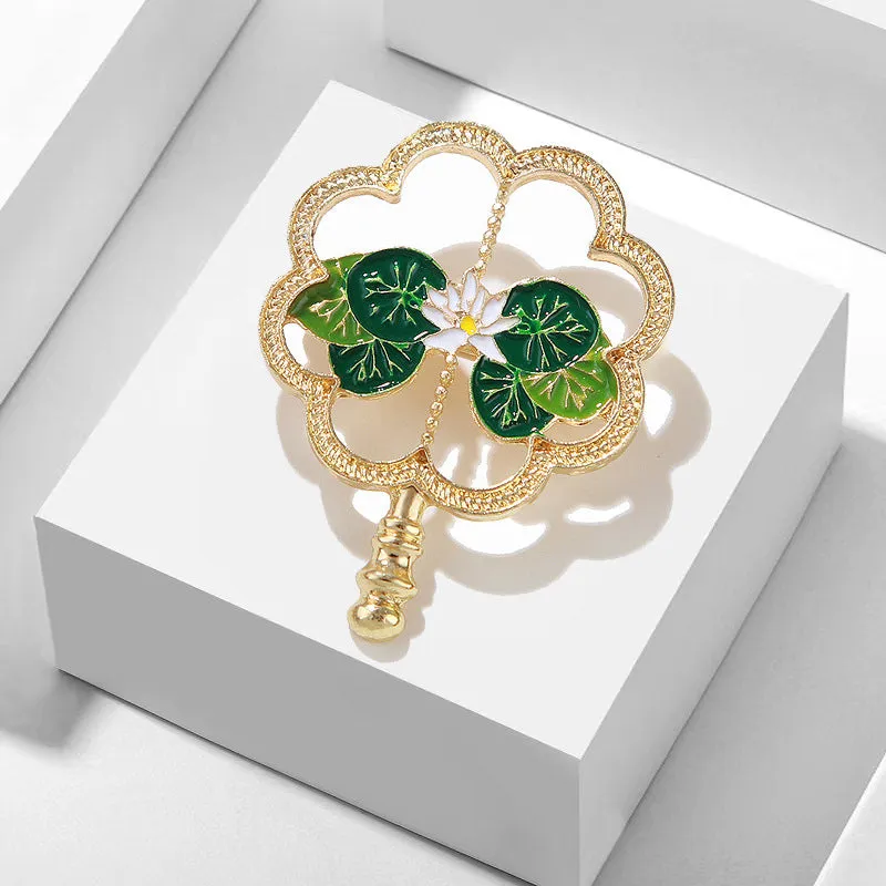 XSB027 - Green Flower Brooch